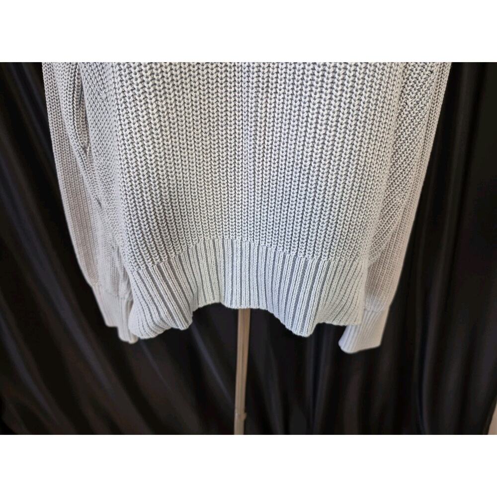 Faherty Sunwashed Fisherman Tradewinds Gray Organic Cotton Sweater Medium - Picture 4 of 9